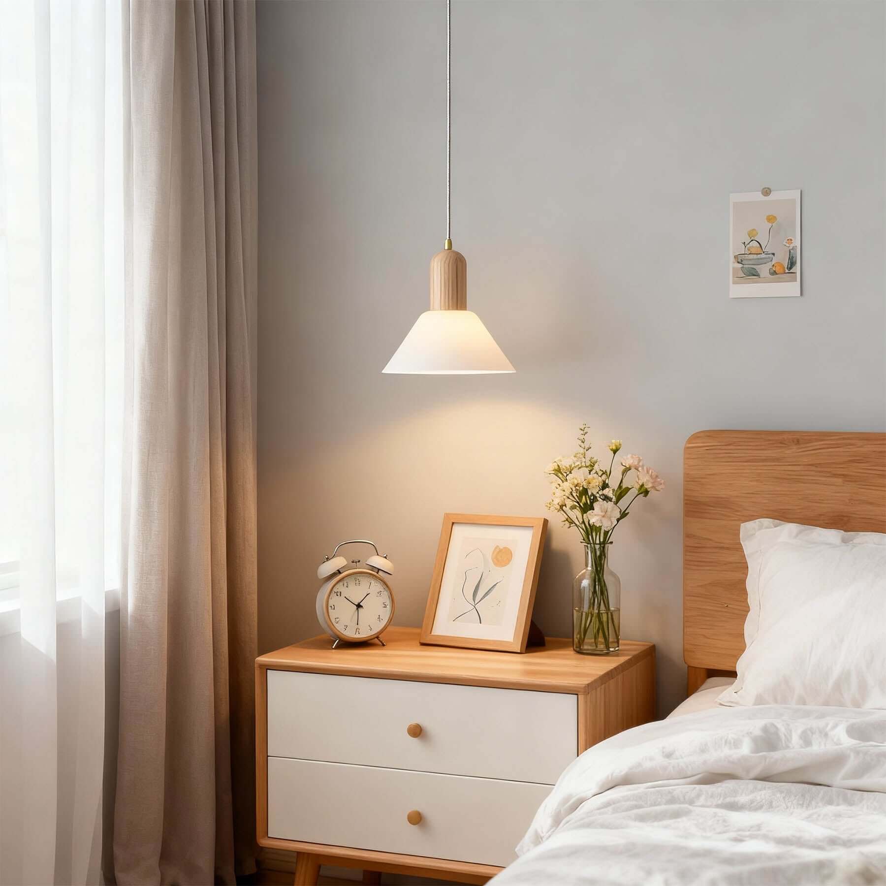 Tovixa Milk Glass Pendant Lamp | Scandinavian Bathroom Vanity Light