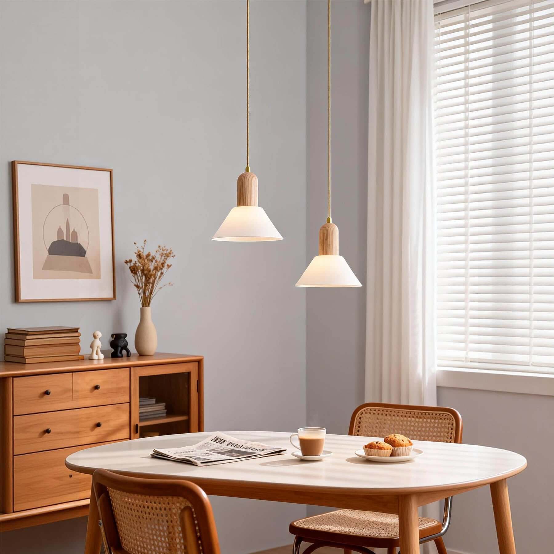 Tovixa Milk Glass Pendant Lamp | Scandinavian Bathroom Vanity Light
