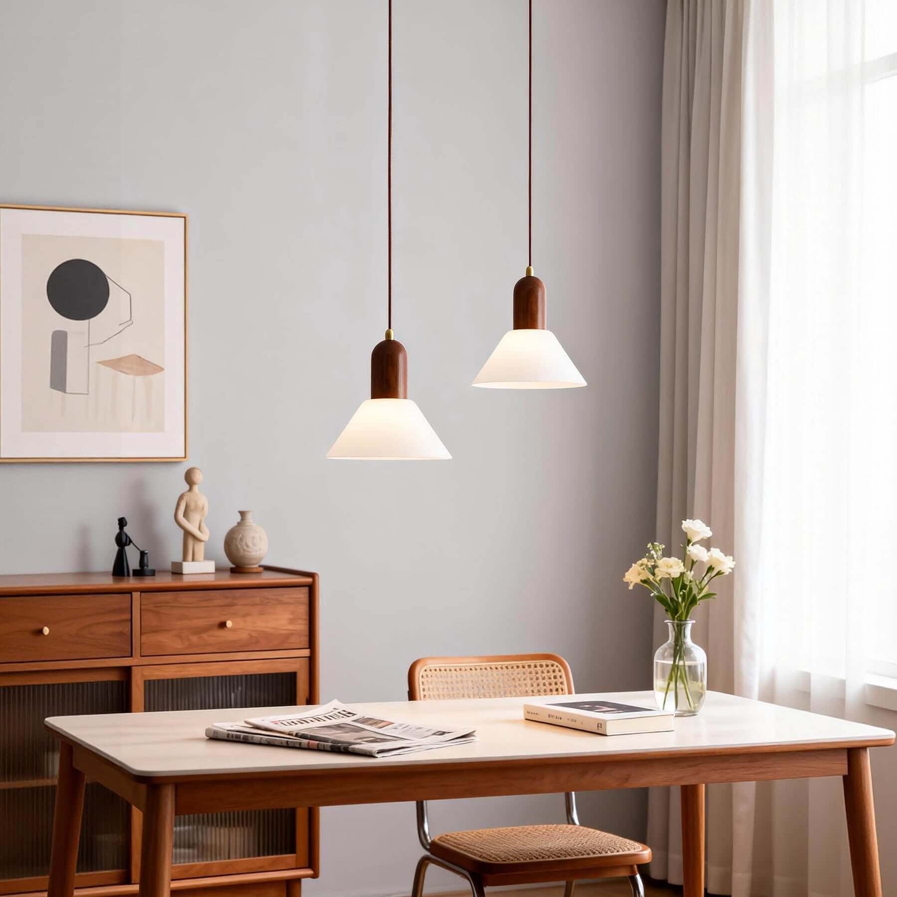 Tovixa Milk Glass Pendant Lamp | Scandinavian Bathroom Vanity Light