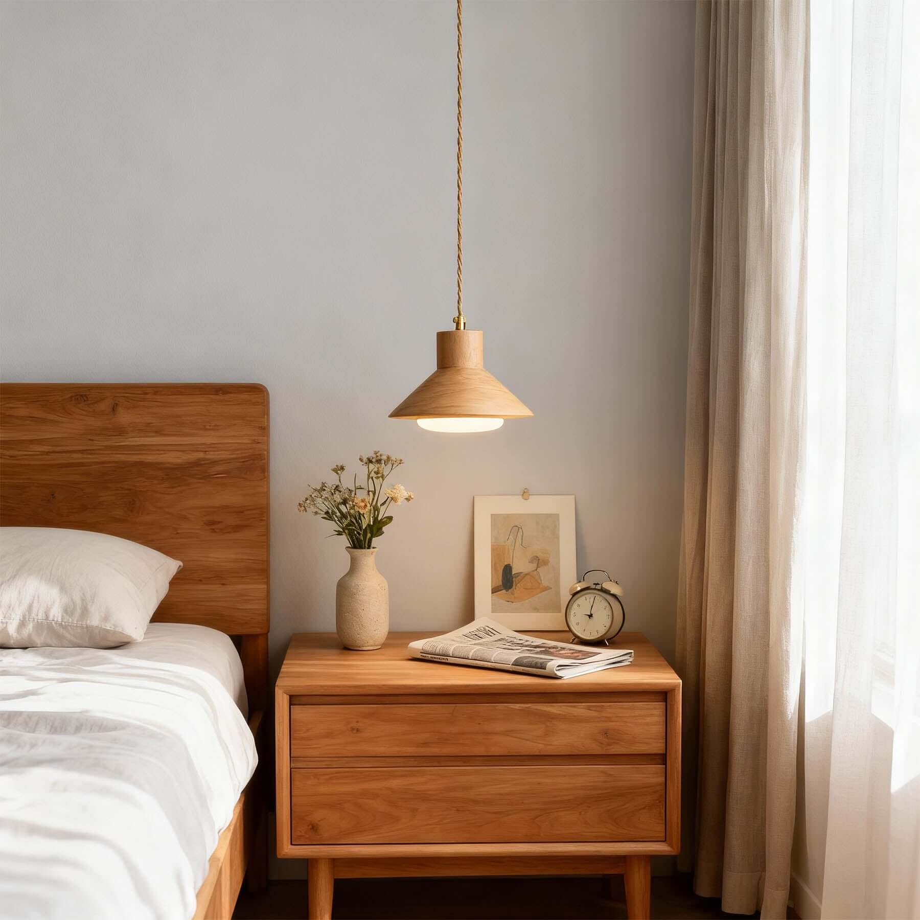 Treva Wood Pendant Lamp | Single or 3-Light Bar Kitchen Island Light