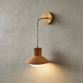 Treva Wood & Brass Wall Light | Minimal Bedside Corner Sconce