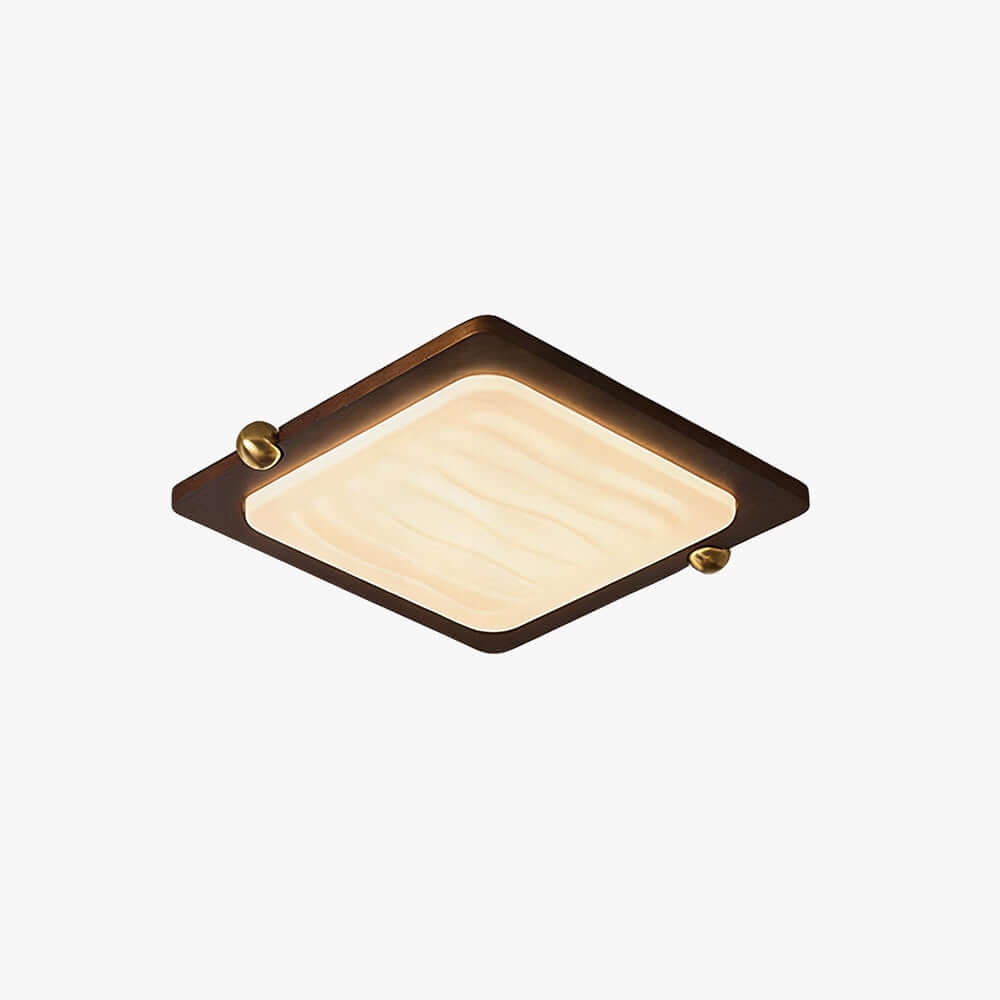 Wevre Square Ceiling Light | Acrylic & Wood Flush Mount LED Design