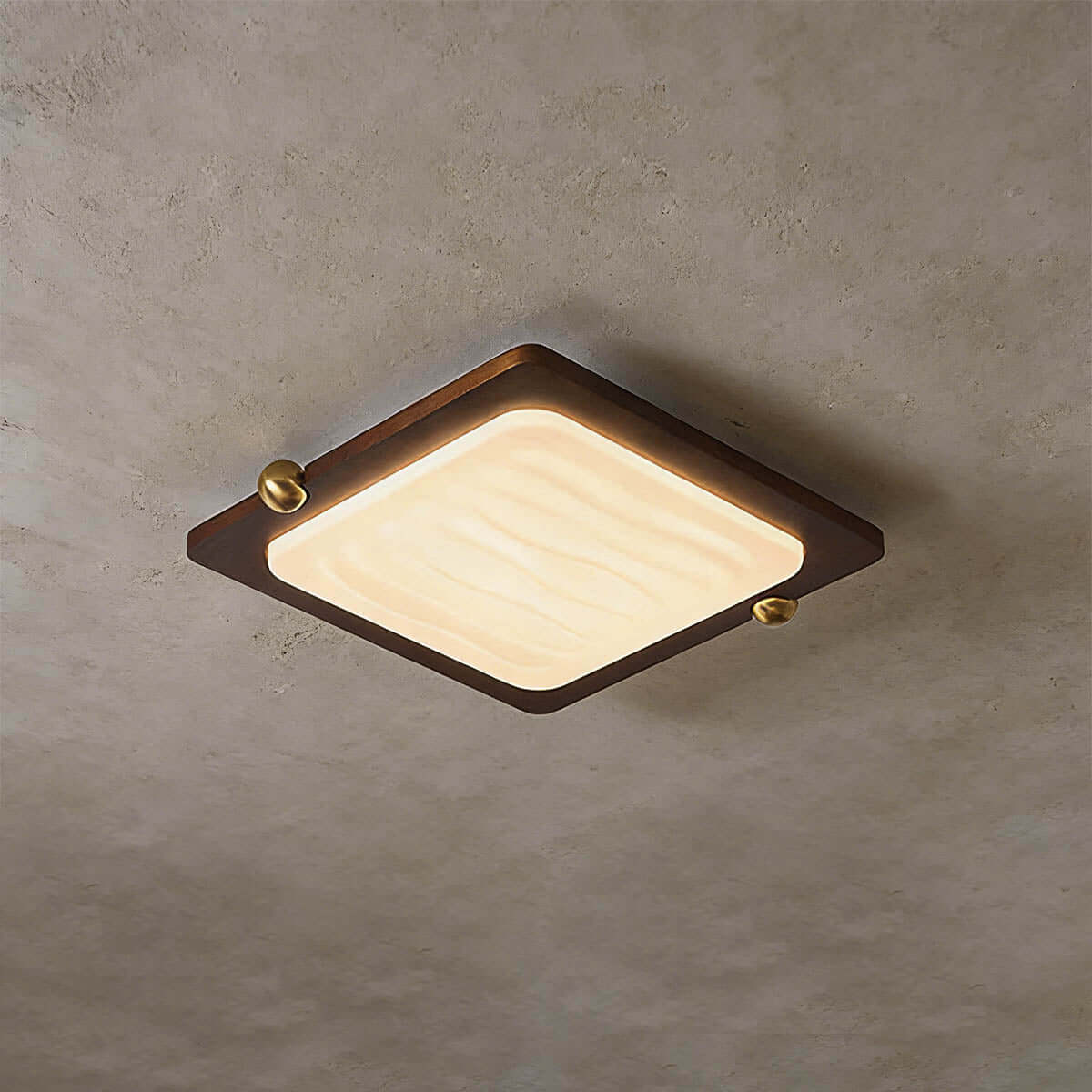 Wevre Square Ceiling Light | Acrylic & Wood Flush Mount LED Design