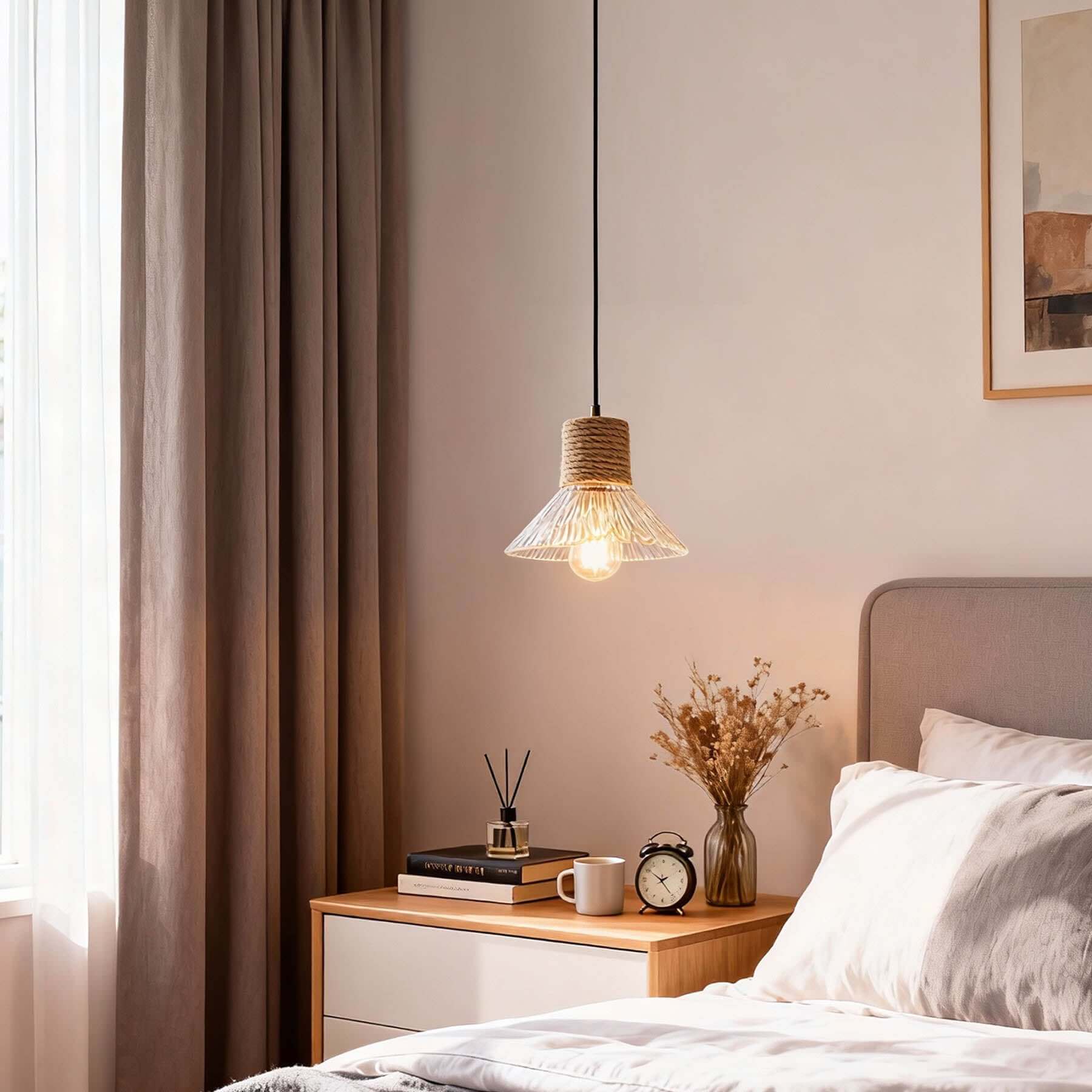 Xalivo Glass & Wood Pendant Lamp | Wabi-Sabi Multi-Model Hanging Light