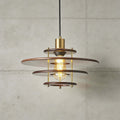 Xeruvo Metal & Wood Pendant Light | Sculptural Dining Room Hanging Lamp