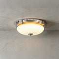 Zanivo Brass & Glass Ceiling Lamp | Circular Flush Mount Light