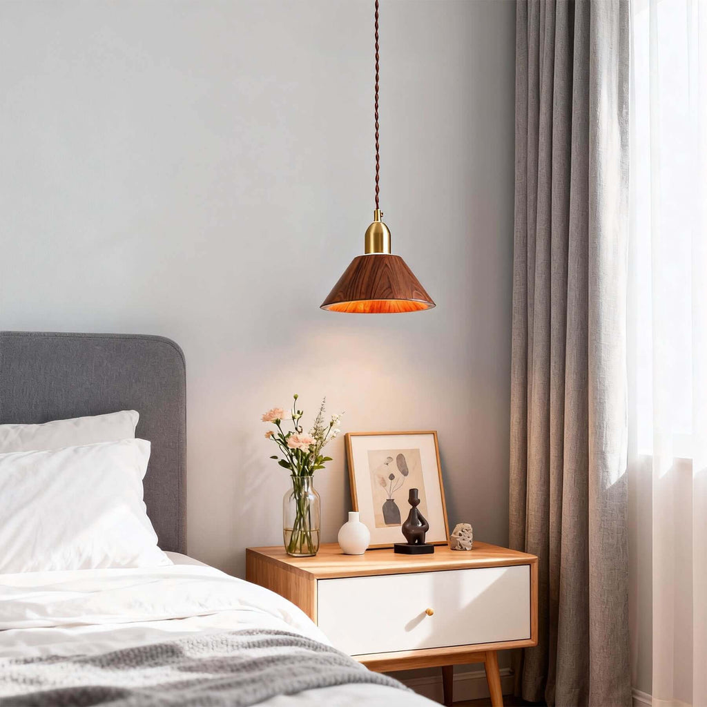 Zavro Wood Pendant Light | Scandinavian Small Hanging Lamp