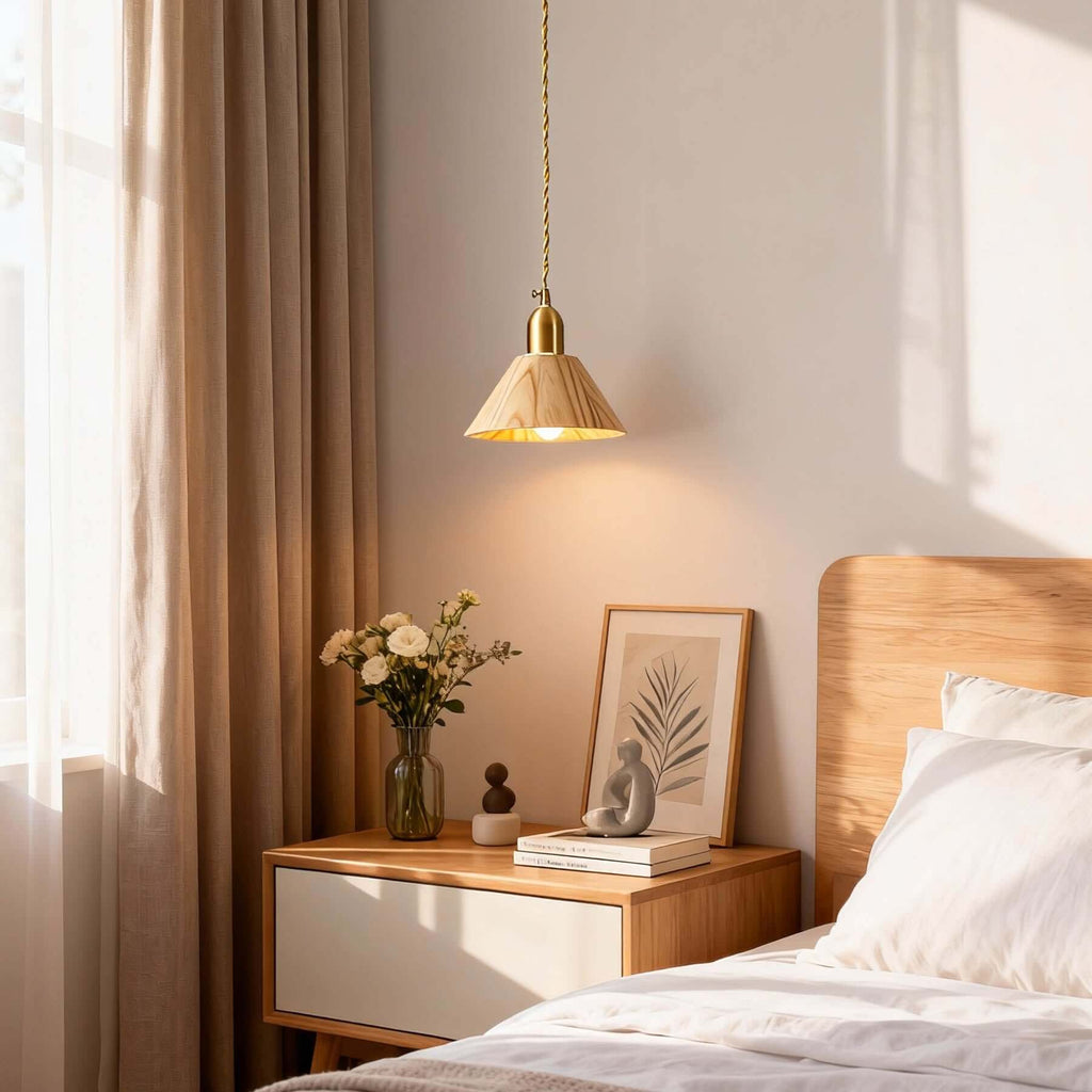 Zavro Wood Pendant Light | Scandinavian Small Hanging Lamp