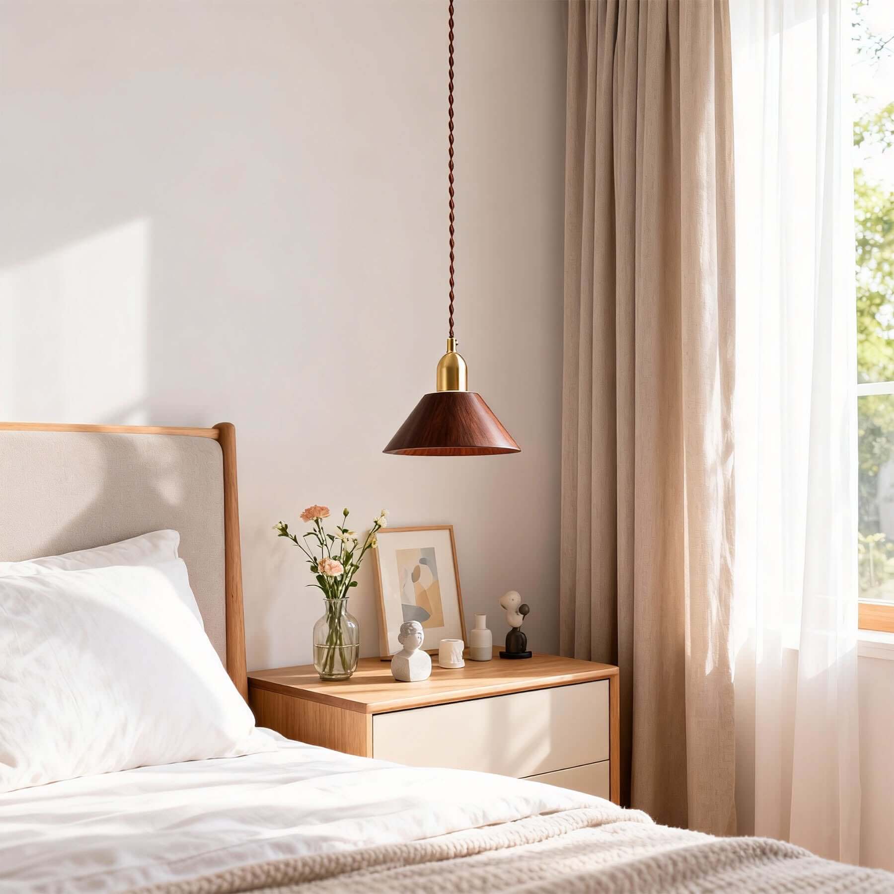 Zavro Wood Pendant Light | Scandinavian Small Hanging Lamp