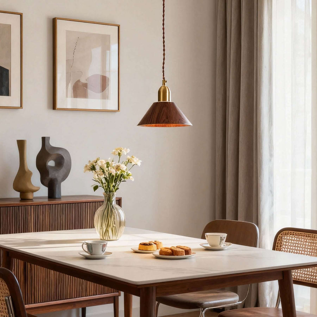Zavro Wood Pendant Light | Scandinavian Small Hanging Lamp