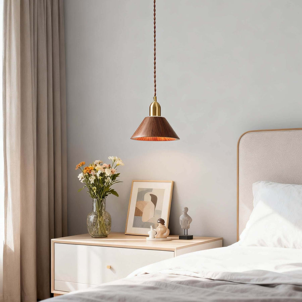 Zavro Wood Pendant Light | Scandinavian Small Hanging Lamp