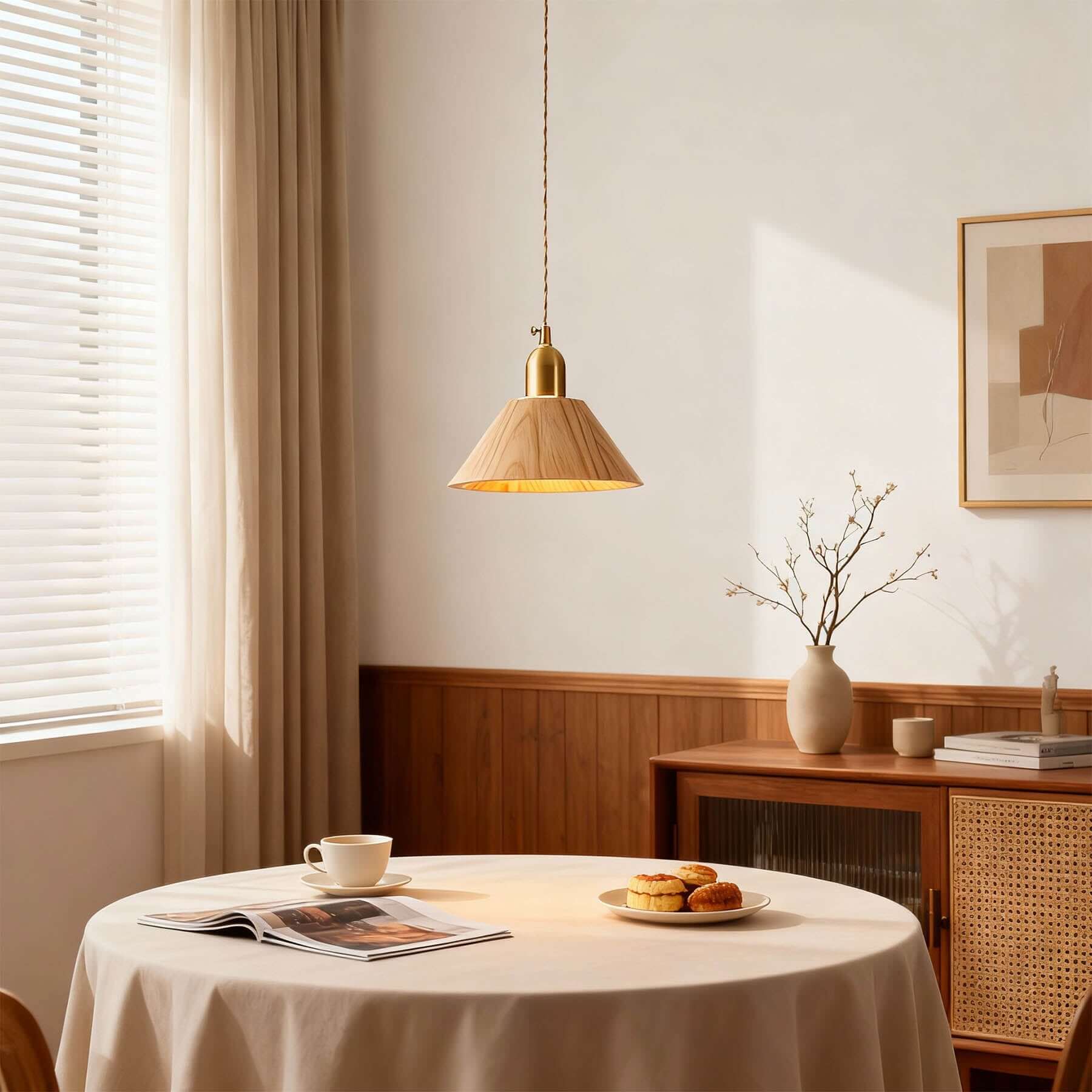 Zavro Wood Pendant Light | Scandinavian Small Hanging Lamp