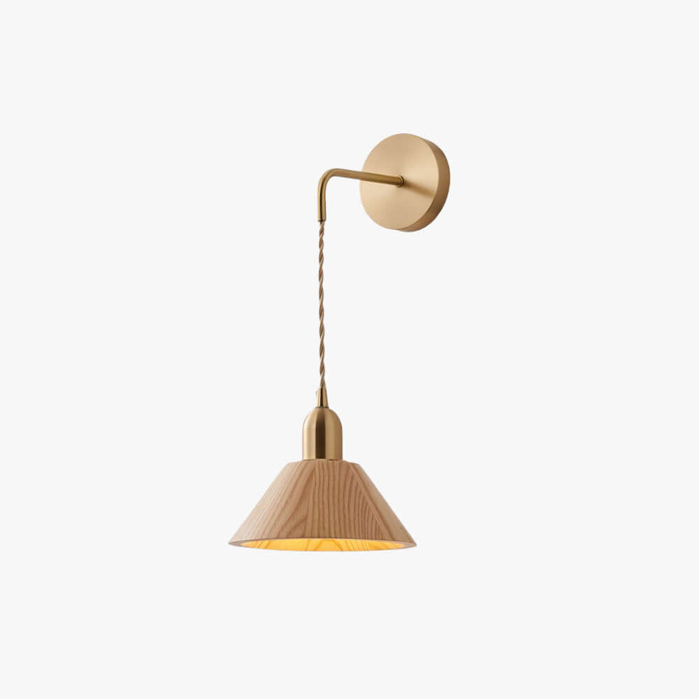 Zavro Wood Wall Light | Scandinavian Bedside Corner Sconce