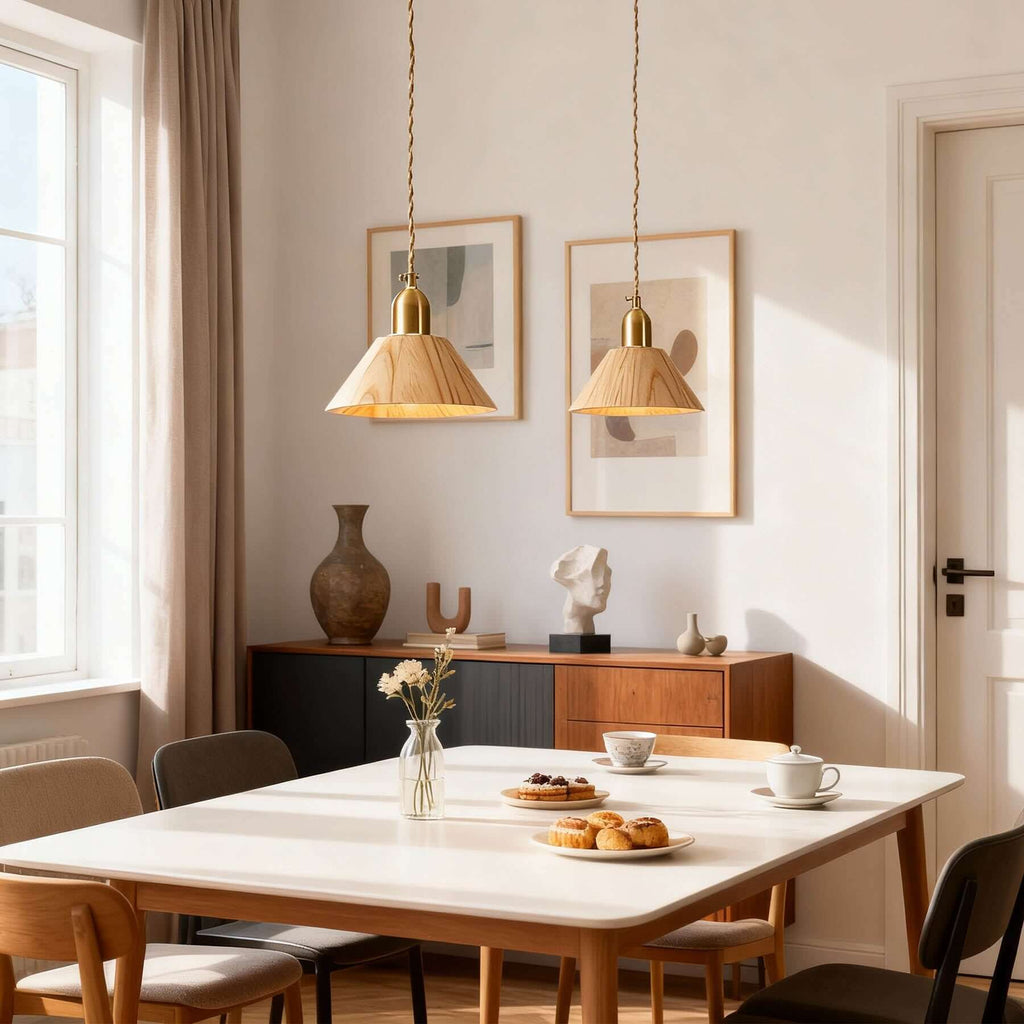 Zavro Wood Pendant Light | Scandinavian Small Hanging Lamp