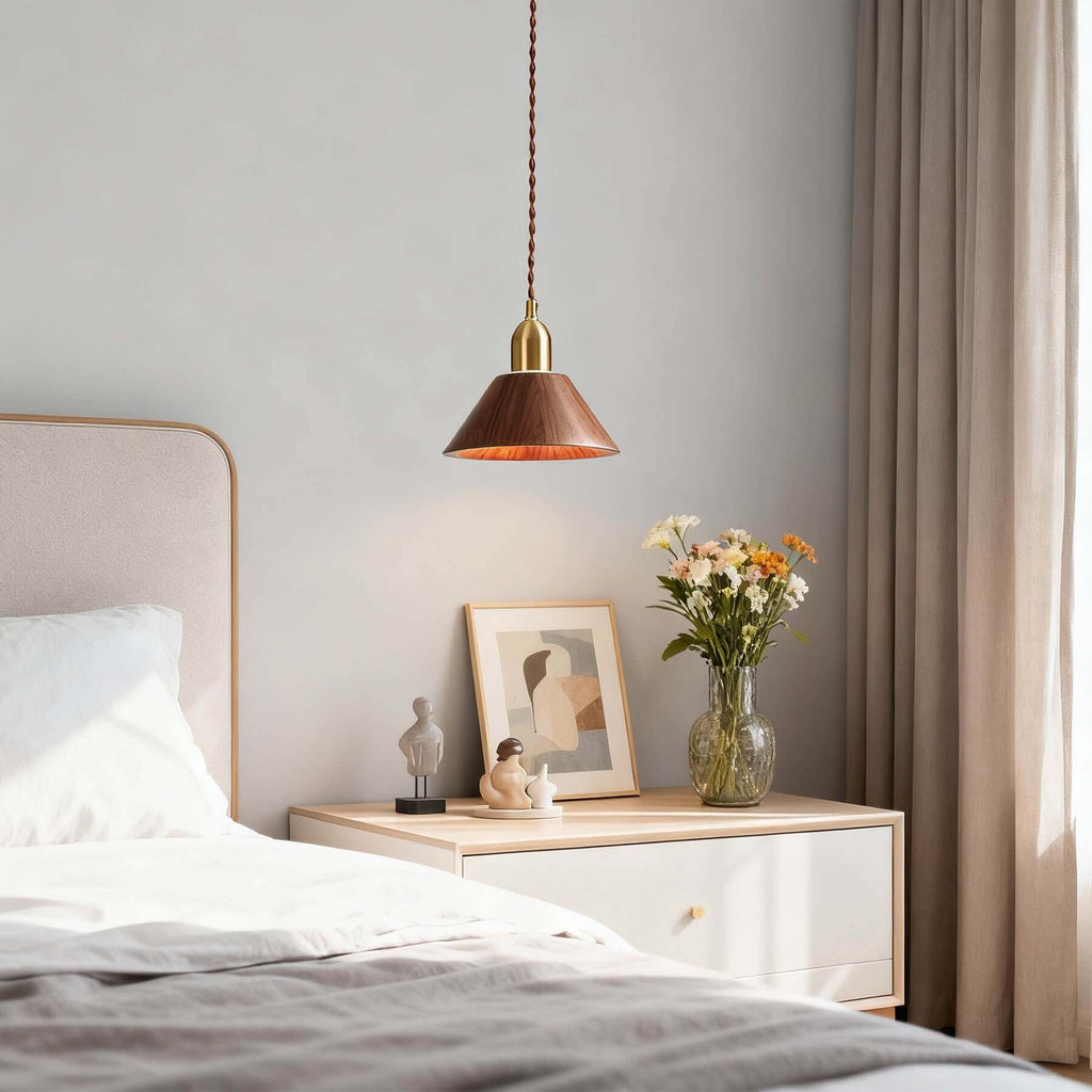 Zavro Wood Pendant Light | Scandinavian Small Hanging Lamp