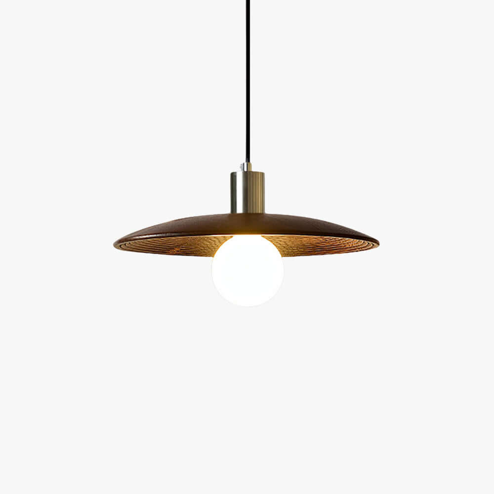 Zuremi Wood Disc Pendant Light | Wabi-Sabi Statement Hanging Lamp