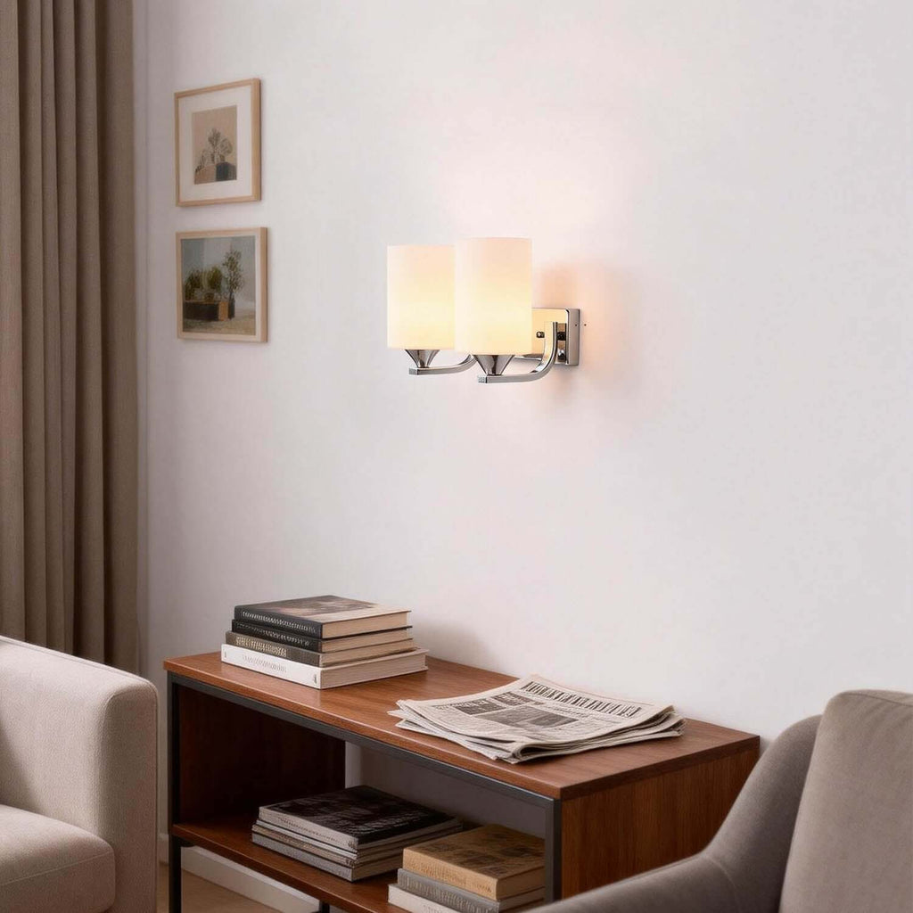 Zyvex Glass Wall Sconce | Modern Single or Double Light Design