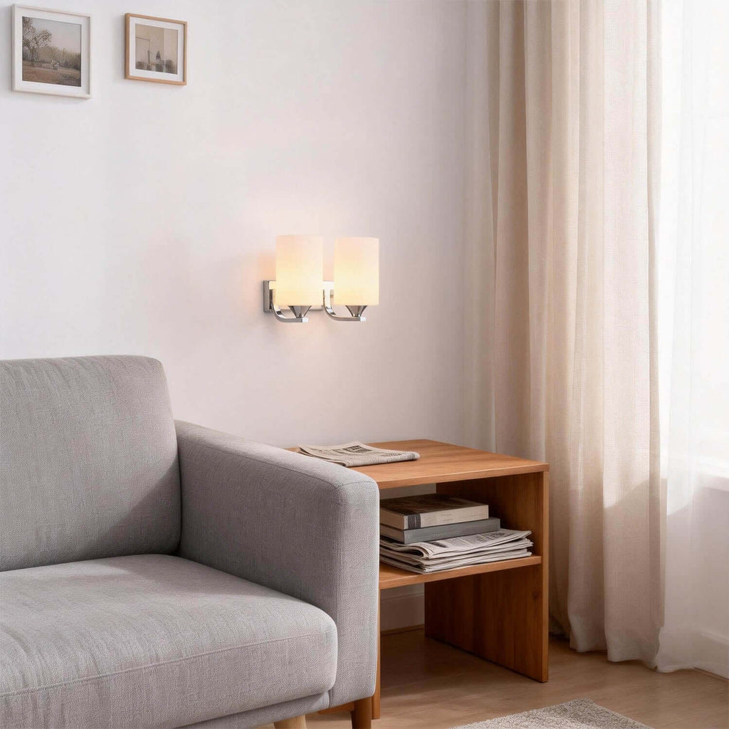 Zyvex Glass Wall Sconce | Modern Single or Double Light Design